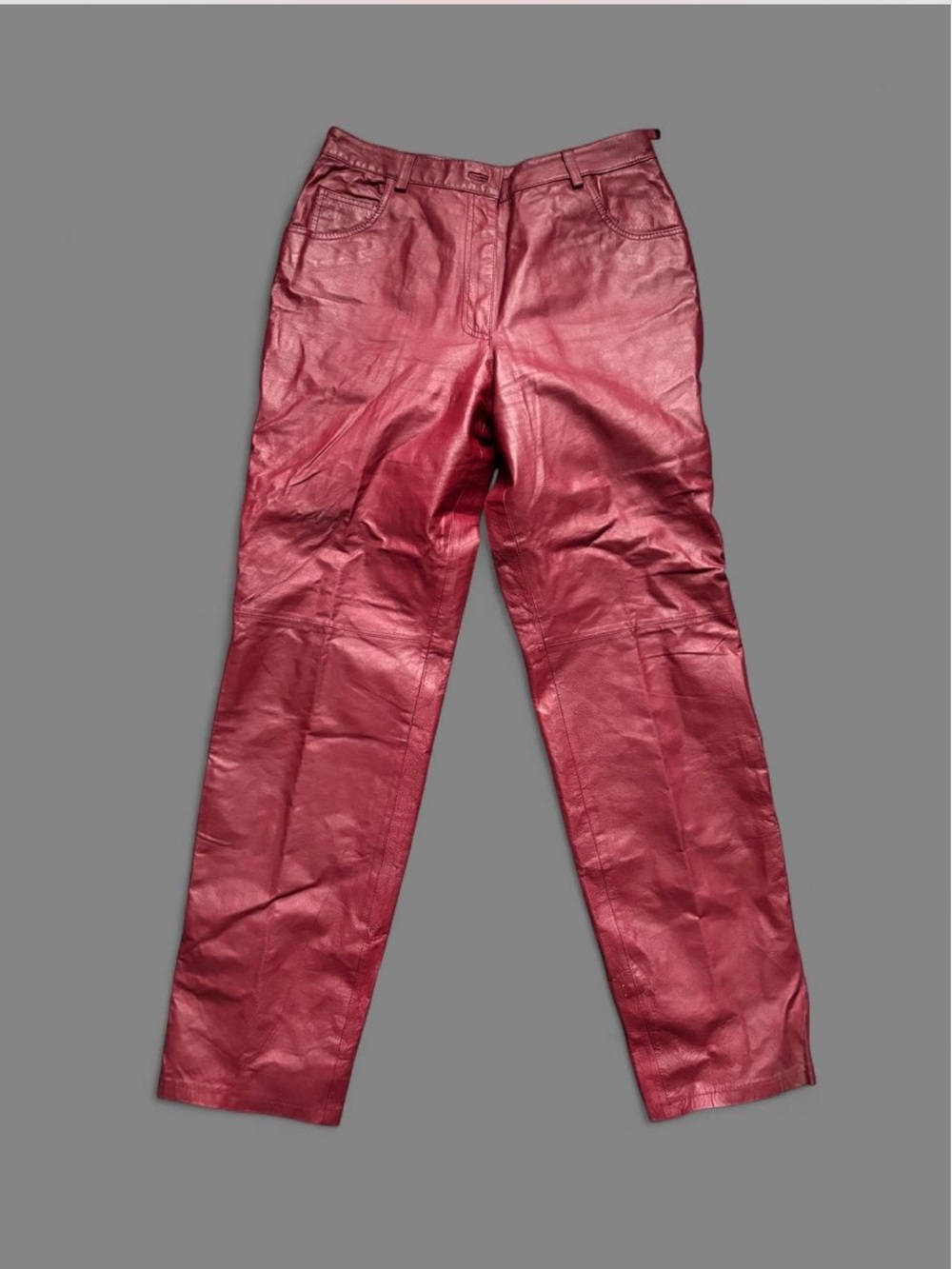 Vintage Metrostyle burgundy genuine leather pants